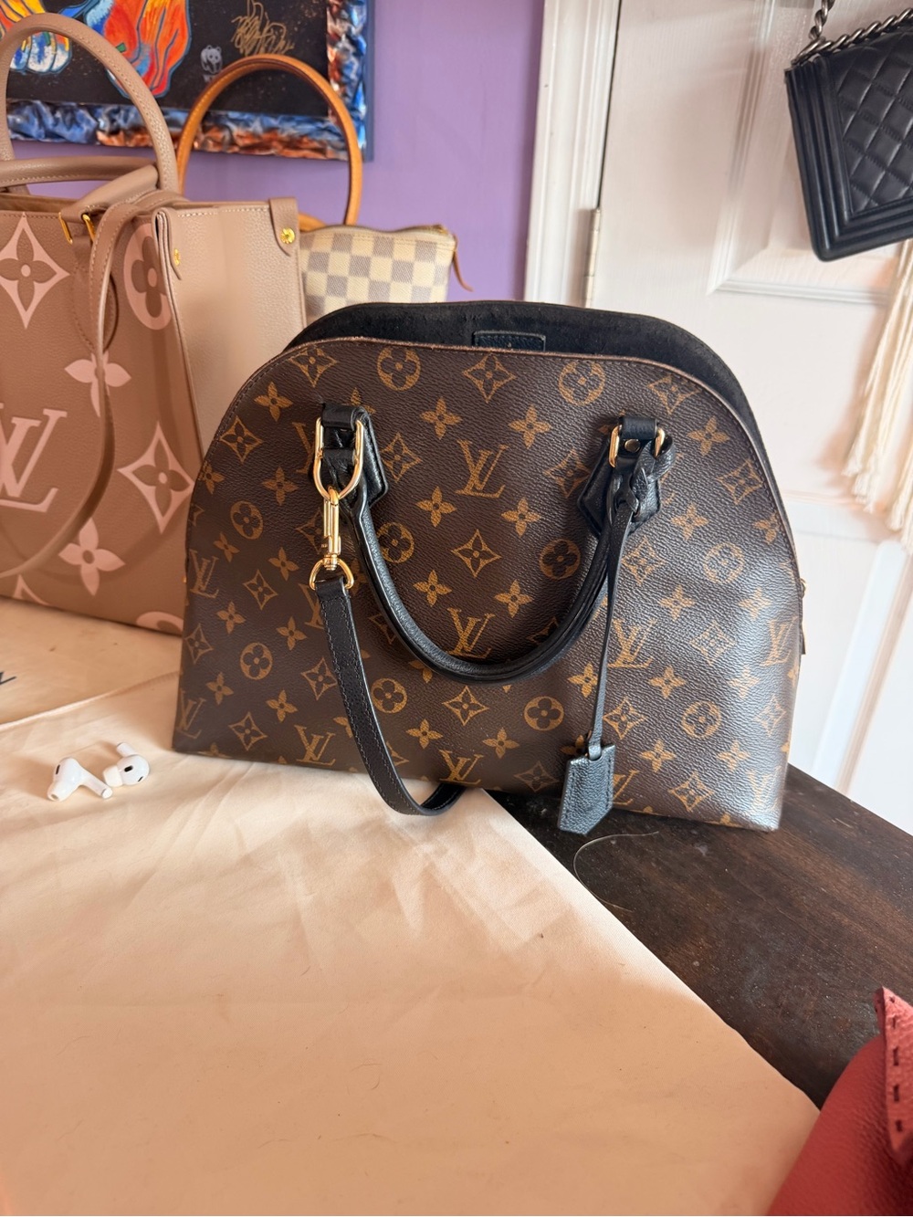 Louis Vuitton Monogram Dome Satchel in Brown and Black